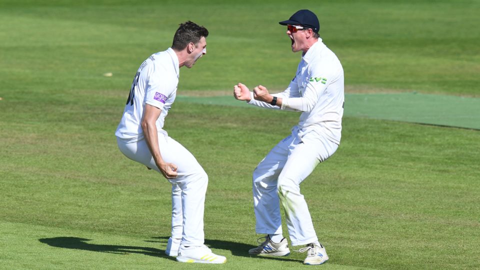Brad Wheal and Nick Gubbins celebrate the moment of victory