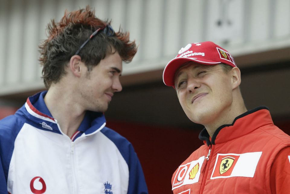Not everyone can make the Ferrari red look good, Michael Schumacher seems to say