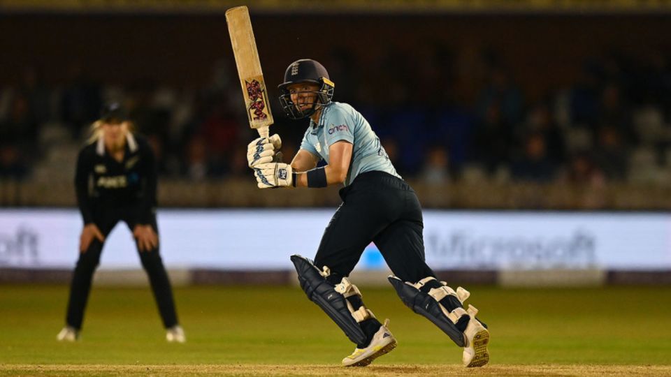 Heather Knight plays to the leg side during her match-winning knock