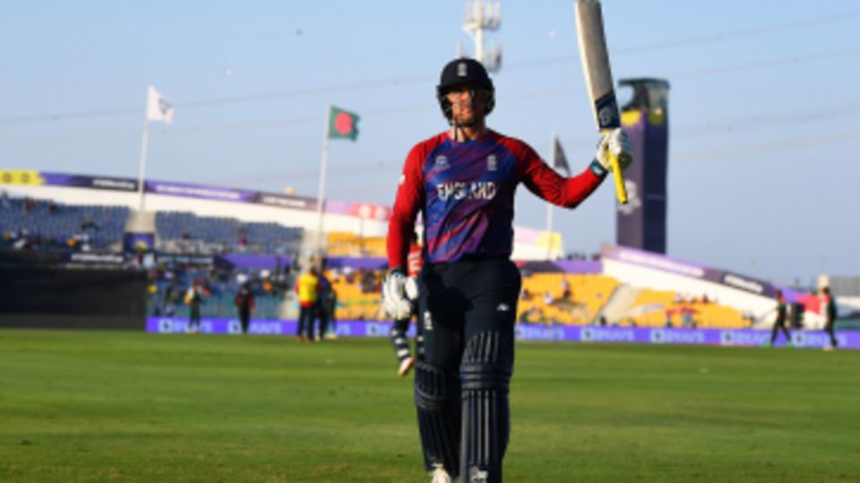 Jason Roy walks off after making 61 from 38 balls