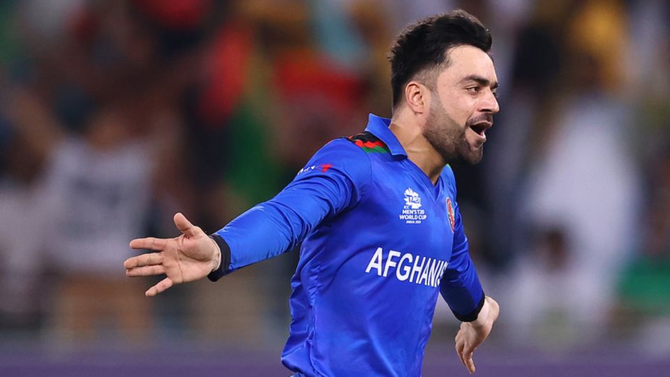 Rashid Khan takes off in celebration, but Pakistan had the last laugh