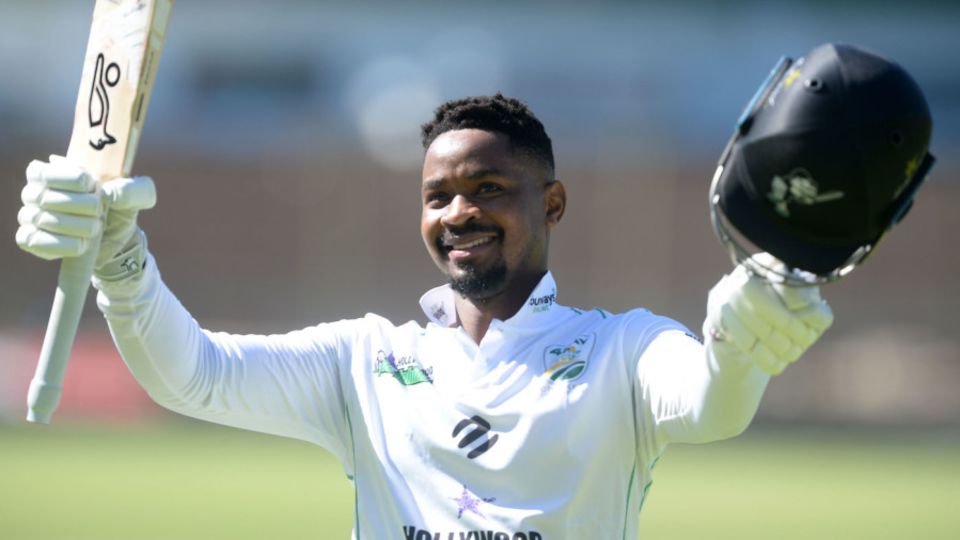 Khaya Zondo celebrates his maiden double-century