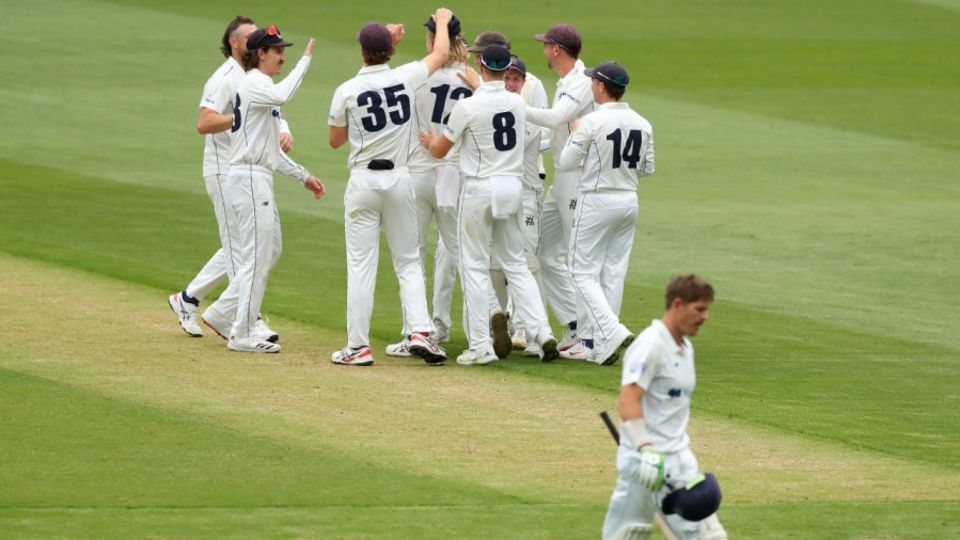 Daniel Hughes walks off after a calamitous run out