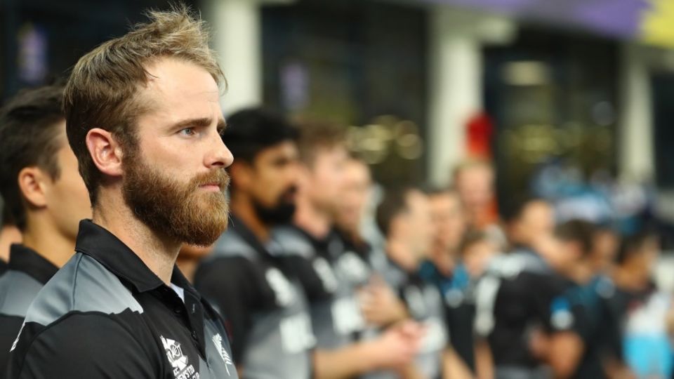 Kane Williamson looks on before the start of the T20 World Cup final