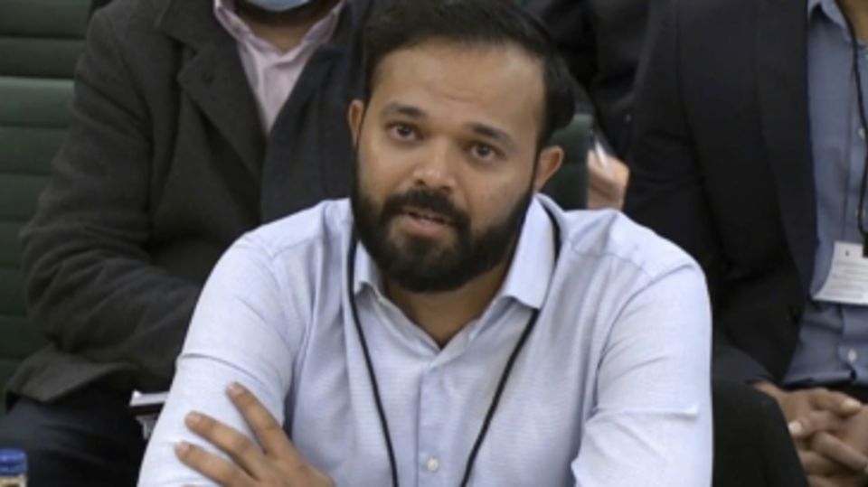 Azeem Rafiq gives evidence in front the the DCMS select committee