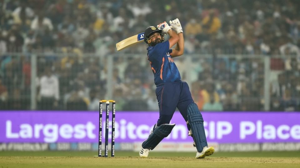 Rohit Sharma goes aerial