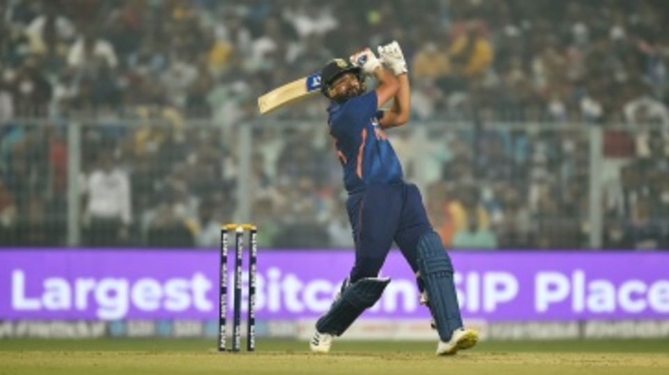 Rohit Sharma goes aerial
