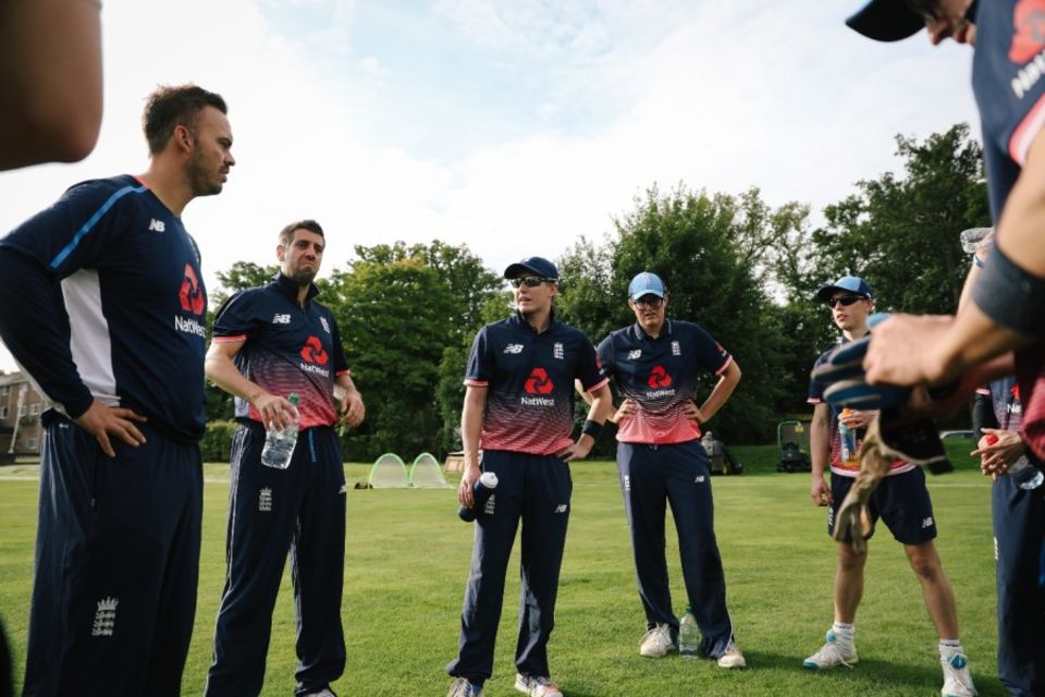The England Visually Impaired squad gather for a training session