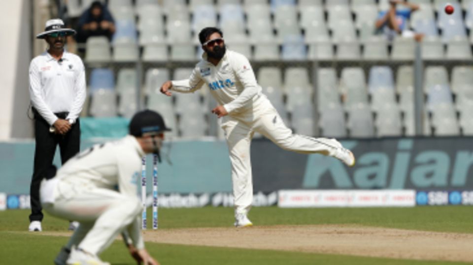 Ajaz Patel got good turn early on the first day