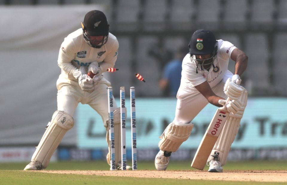 Wicket No. 6: R Ashwin b Ajaz Patel 0