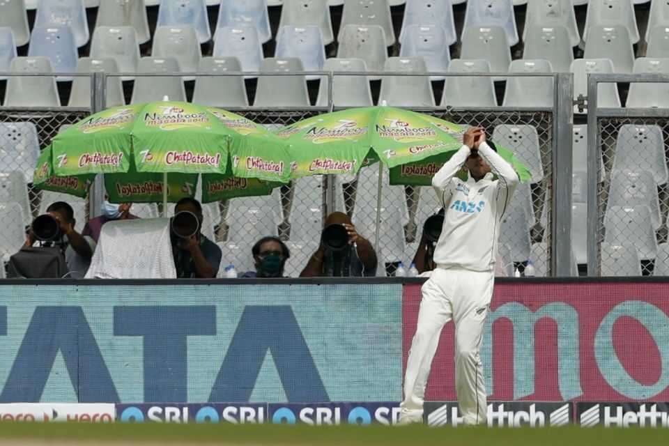 Wicket No. 9: Jayant Yadav c Rachin Ravindra b Ajaz Patel 12