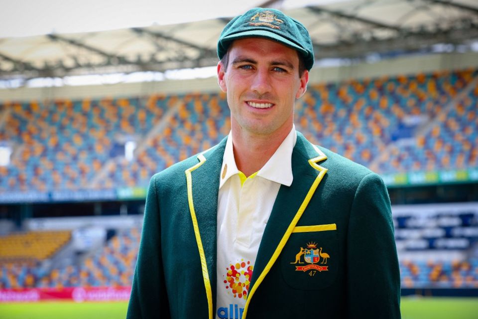 Pat Cummins, Australia's new Test captain, poses at the Gabba