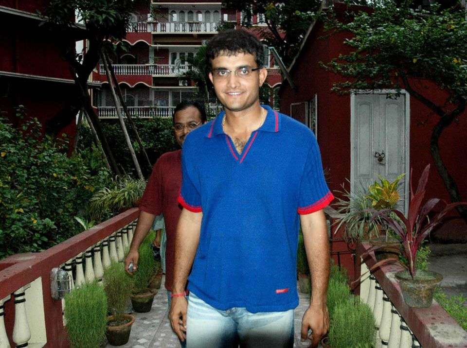 Sourav Ganguly outside his home in Behala, Kolkata in 2005