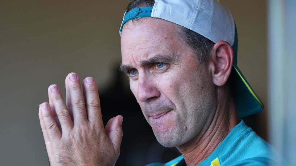 Justin Langer watches on