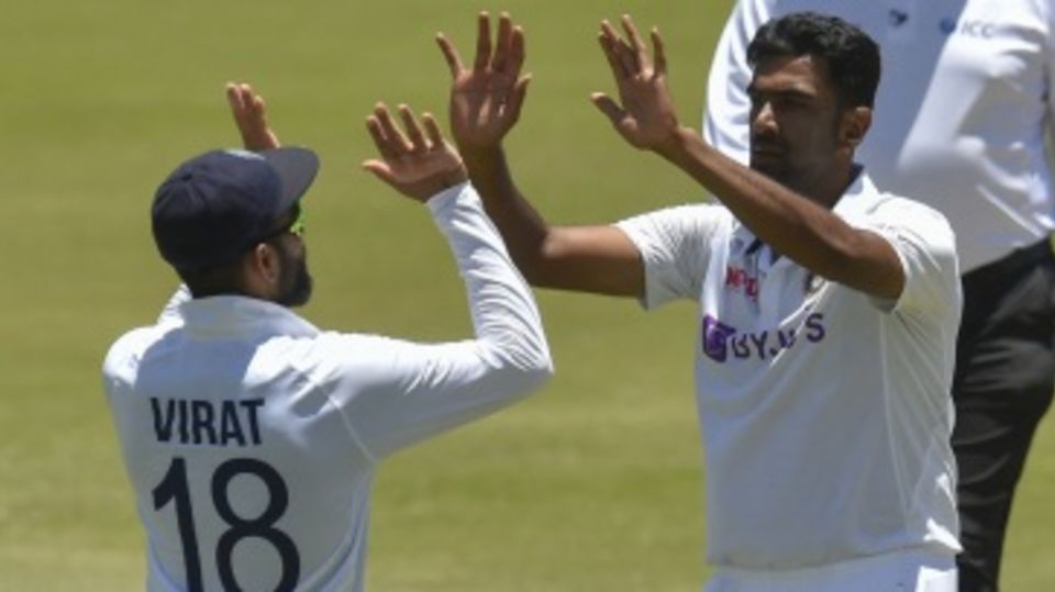 Virat Kohli and R Ashwin celebrate after the latter got Kagiso Rabada