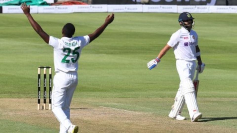 Kagiso Rabada celebrates after having had Virat Kohli caught behind