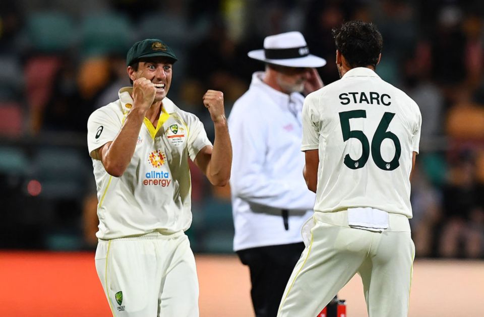 Stokes departs, Cummins and Starc celebrate