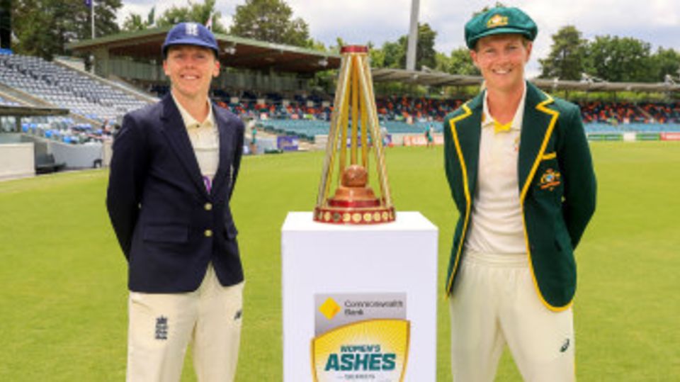 Heather Knight and Meg Lanning ahead of the Ashes Test