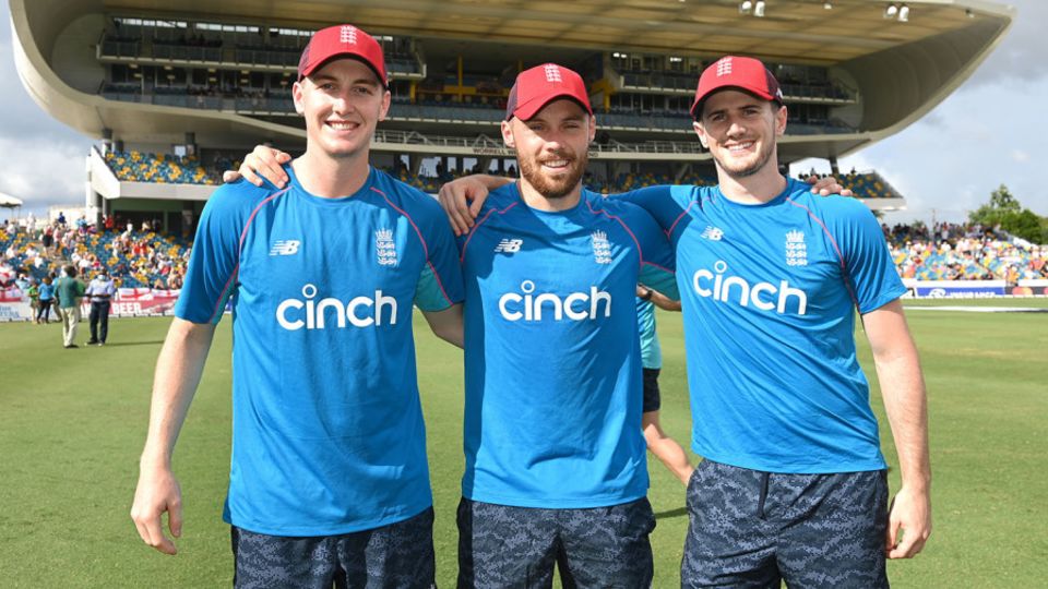Harry Brook, Phil Salt and George Garton were all making their T20I debuts in Barbados