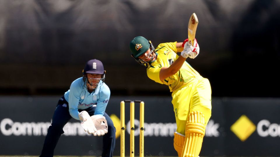 Ashleigh Gardner lofts down the ground
