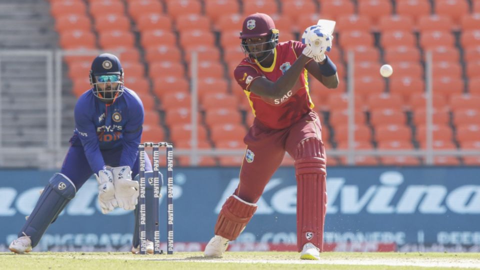 Jason Holder hits down the ground