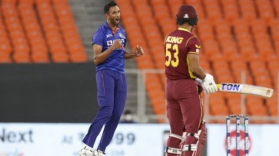 Prasidh Krishna reacts after dismissing Brandon King