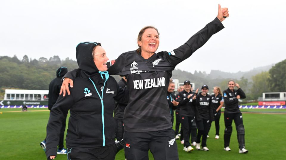 Katey Martin and Suzie Bates, the local girls, celebrate the win, which was witnessed by their family members