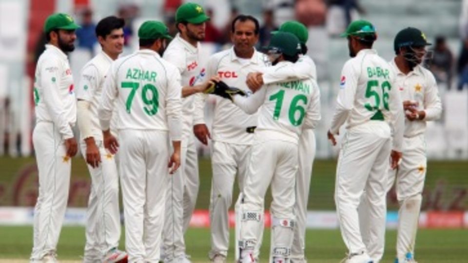 Nauman Ali celebrates after dismissing Travis Head