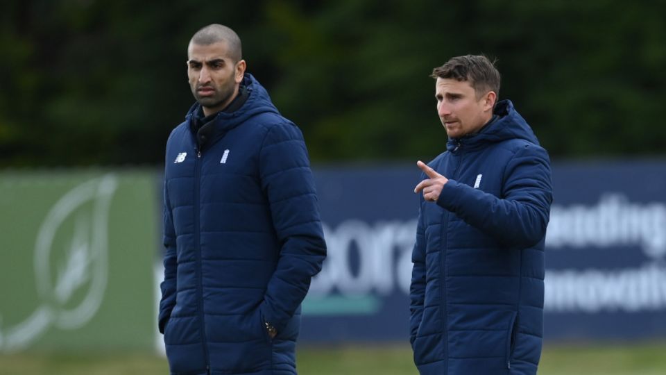 England men's performance director Mo Bobat and chief scout James Taylor