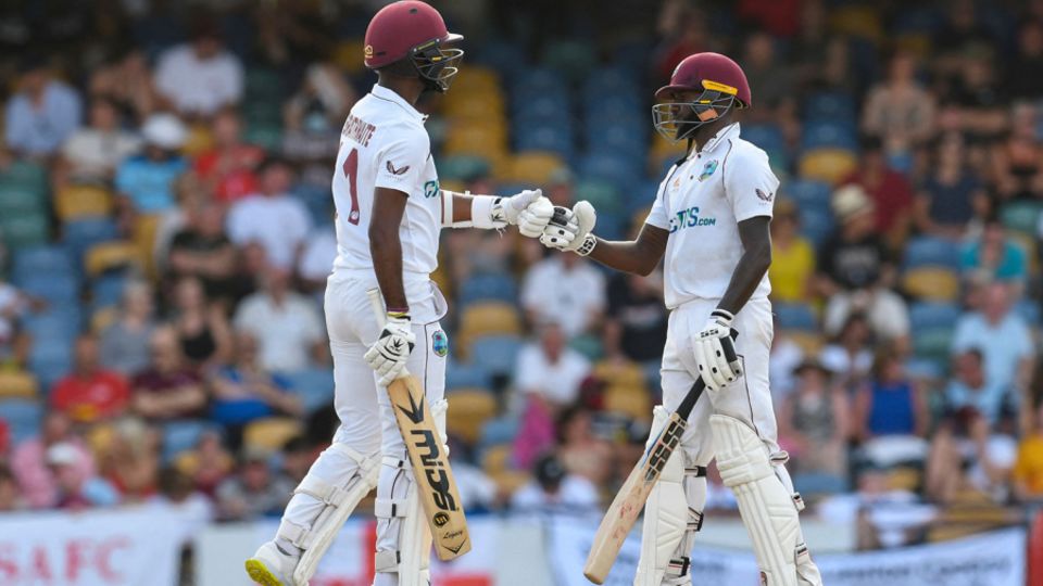 Kraigg Brathwaite and Jermaine Blackwood put on an important partnership in Barbados