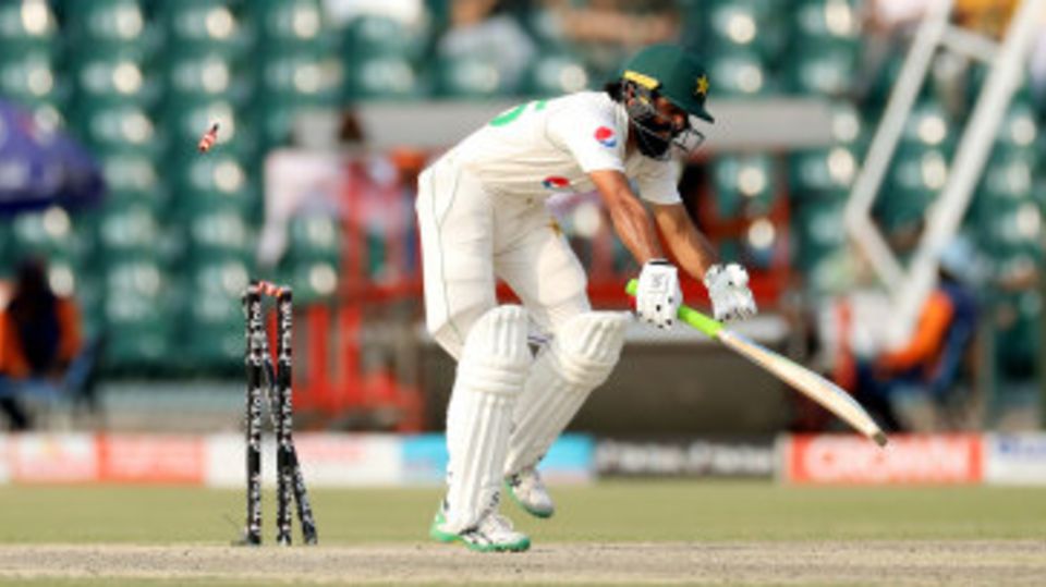 Fawad Alam was cleaned up by Mitchell Starc
