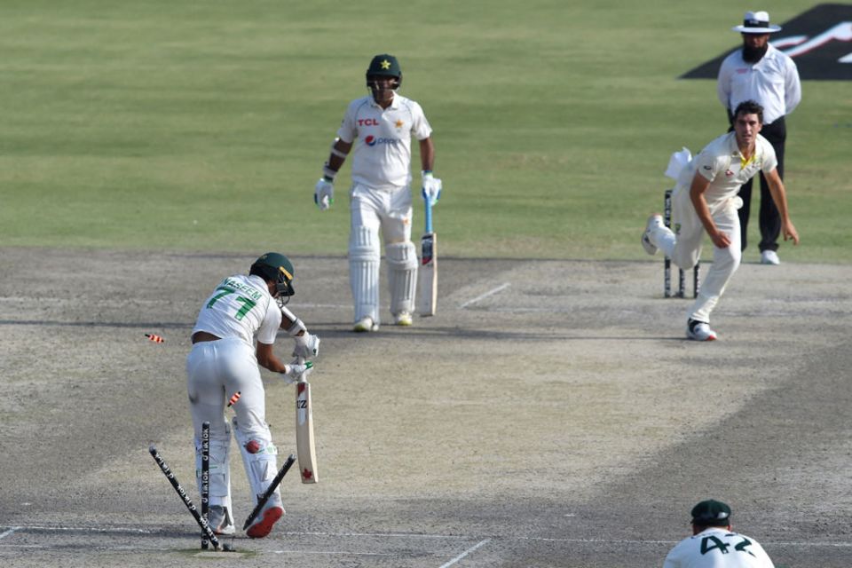 Pat Cummins picked up eight wickets in the Lahore Test last year to help Australia win the series