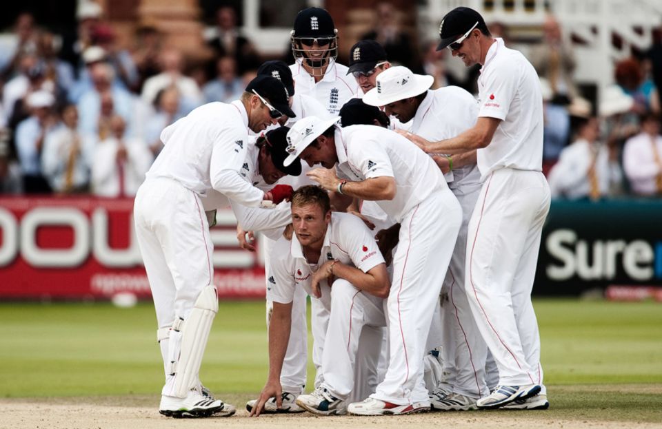 Andrew Flintoff's five-for gave England their first Ashes win at Lord's since 1934