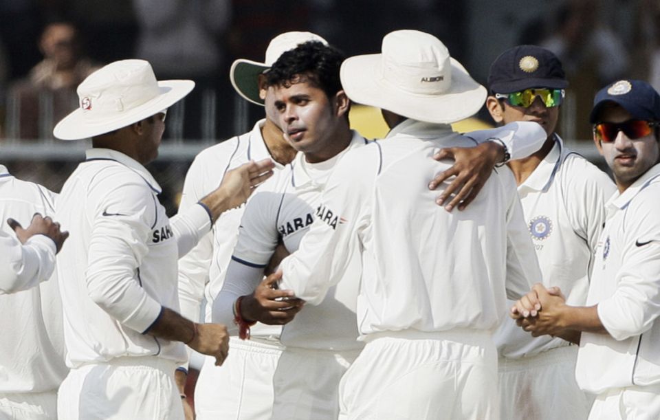 Sreesanth took six wickets in his first Test in 19 months