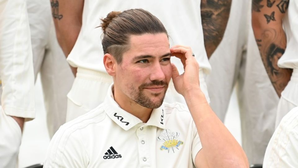 Rory Burns lines up for Surrey's pre-season photocall