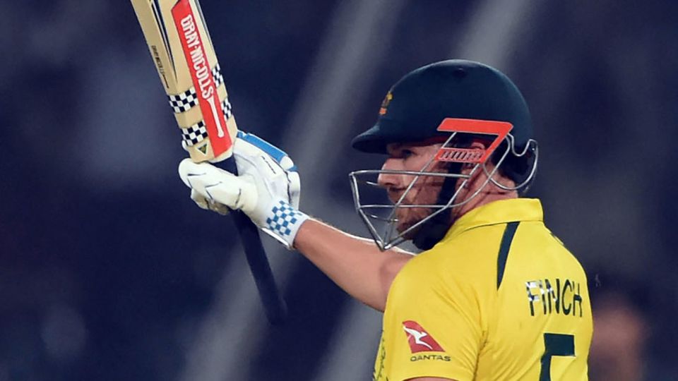 Aaron Finch acknowledges his half-century