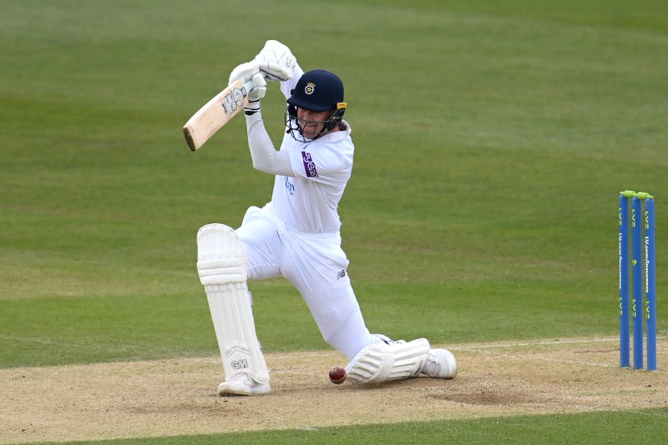 Nick Gubbins drives through the off side