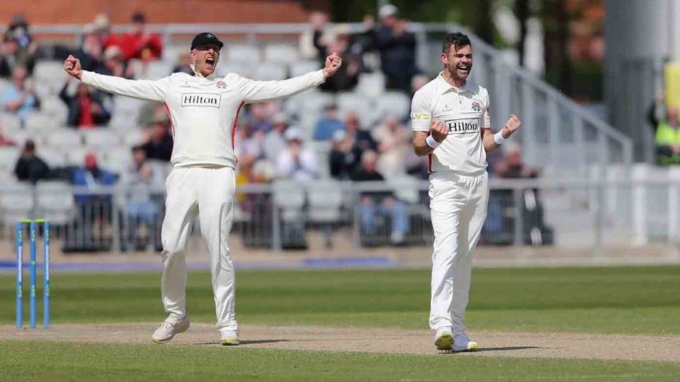 James Anderson celebrates a breakthrough on the final day