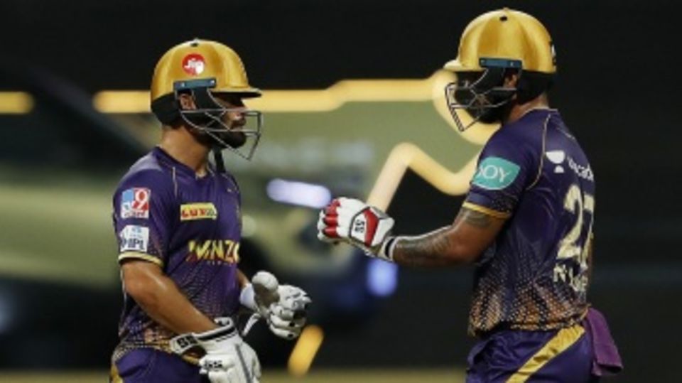Nitish Rana and Rinku Singh added unbeaten 66 runs for the fourth wicket to take Knight Riders home