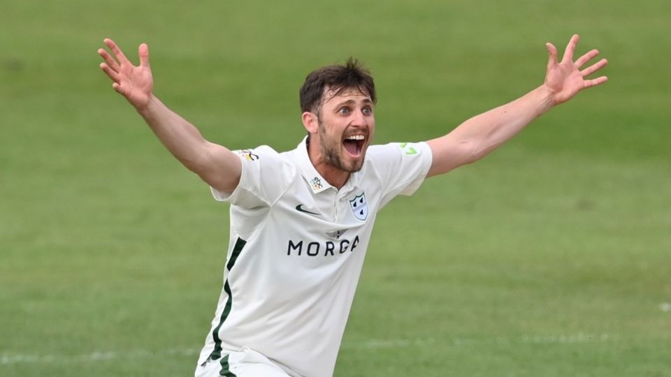 Ed Barnard appeals for a wicket
