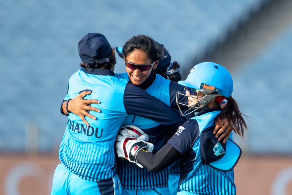Her team-mates can't get enough of Harmanpreet Kaur after she pulled off a stunning catch at short third man to send back Shafali Verma