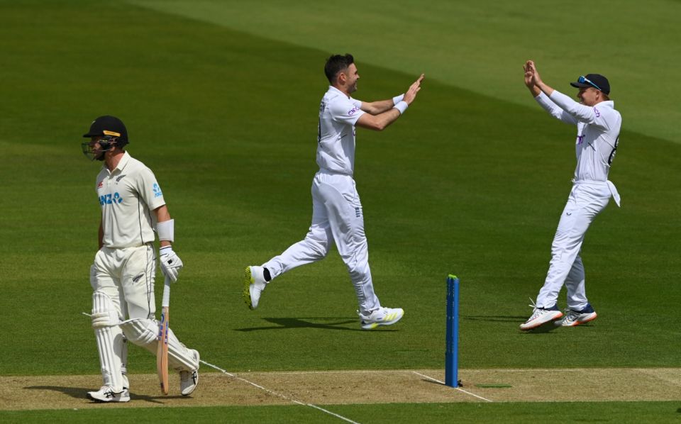 James Anderson struck in the second over of his comeback