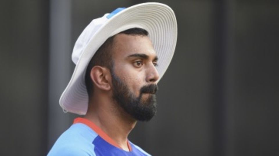 KL Rahul in a pensive mood at training