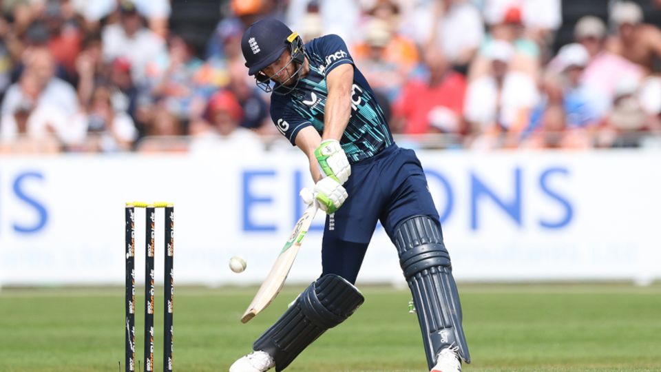 Jos Buttler launches one over the off side