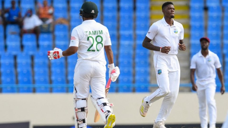 Alzarri Joseph dismissed Tamim Iqbal cheaply in the second innings