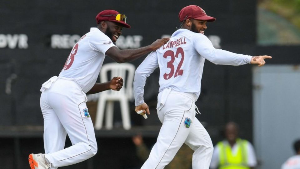 John Campbell celebrates the run out of Khaled Ahmed