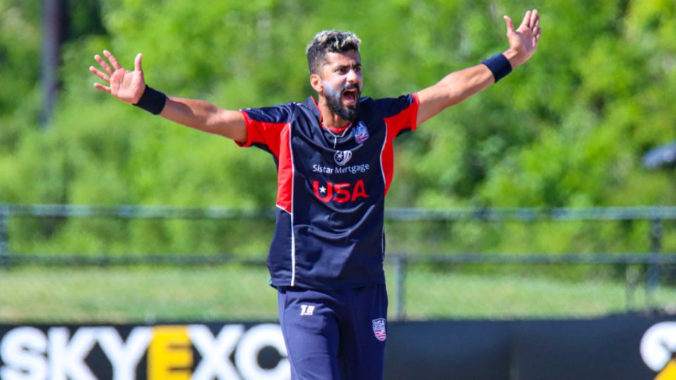 Ali Khan shouts out an appeal for lbw