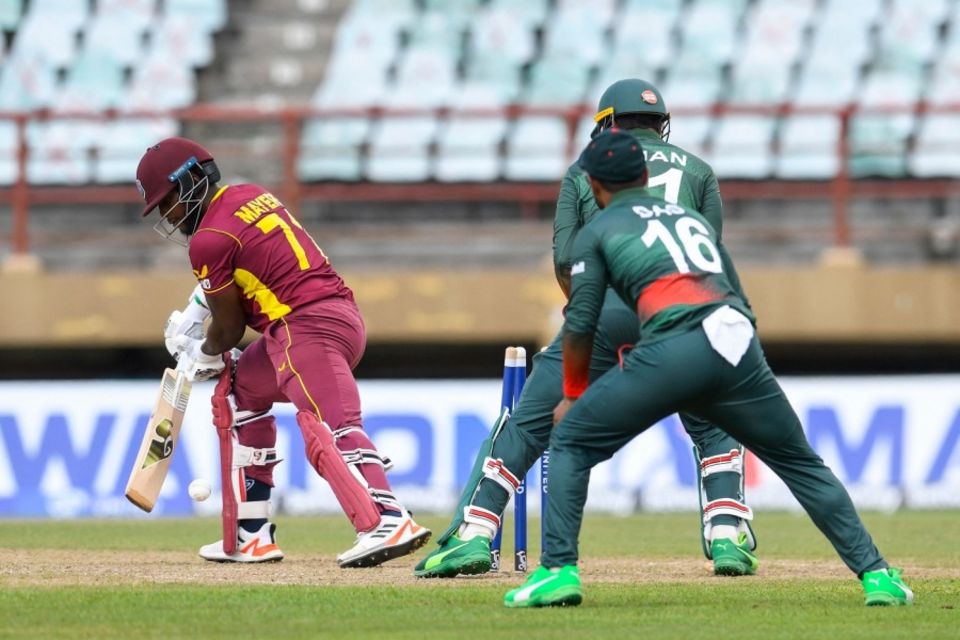Mosaddek Hossain came in as the extra spinner and took the wicket of Kyle Mayers