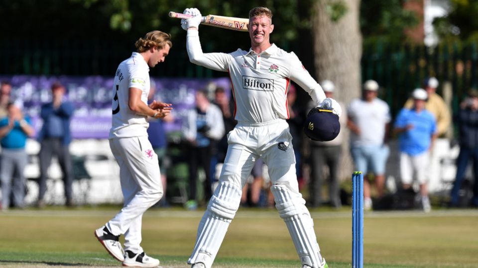 Keaton Jennings celebrates his triple-century
