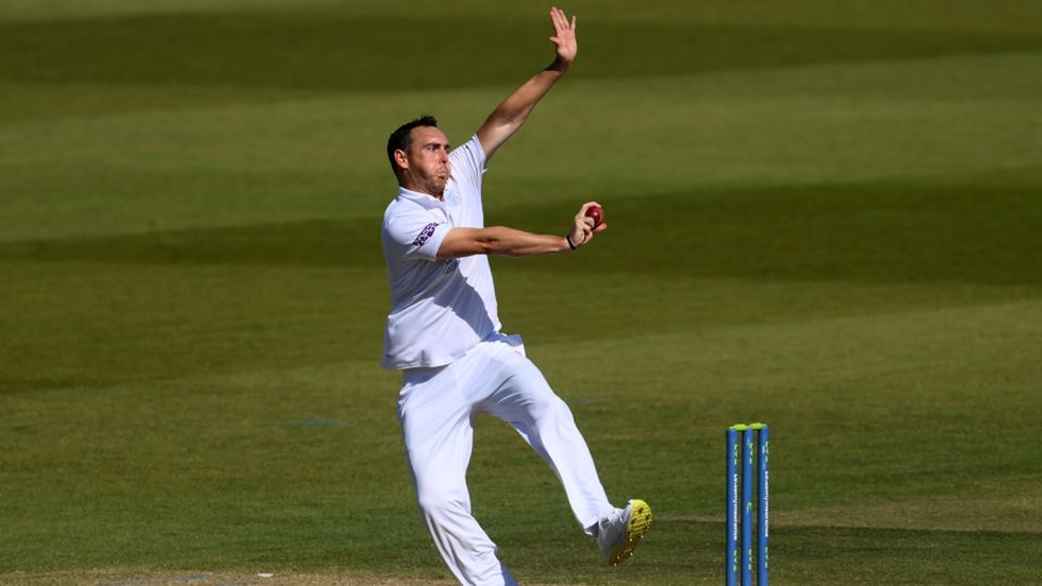 Kyle Abbott in his delivery stride